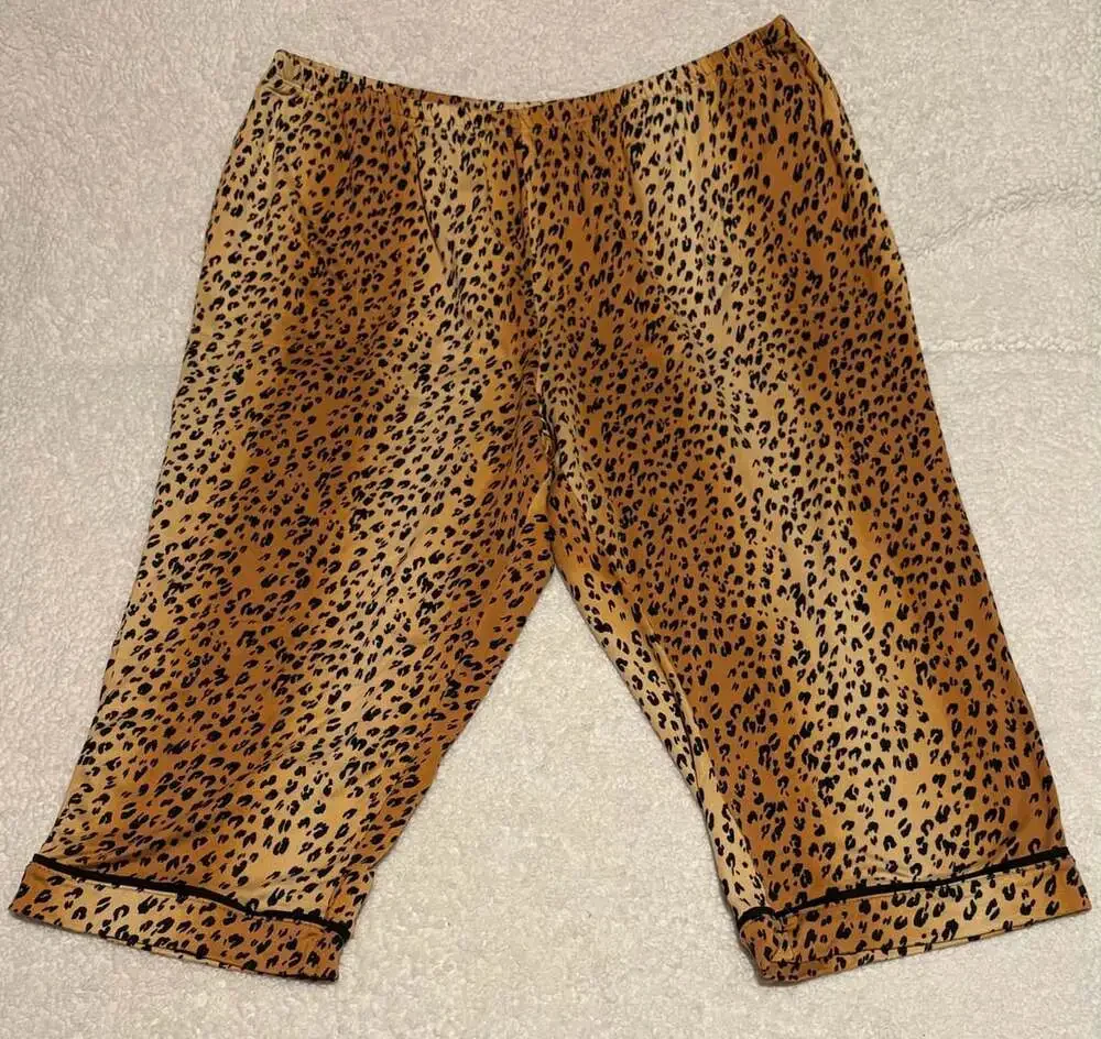 Simply Vera Vera Wang Orange Leopard Print Capris Pajama Pants Size XXL